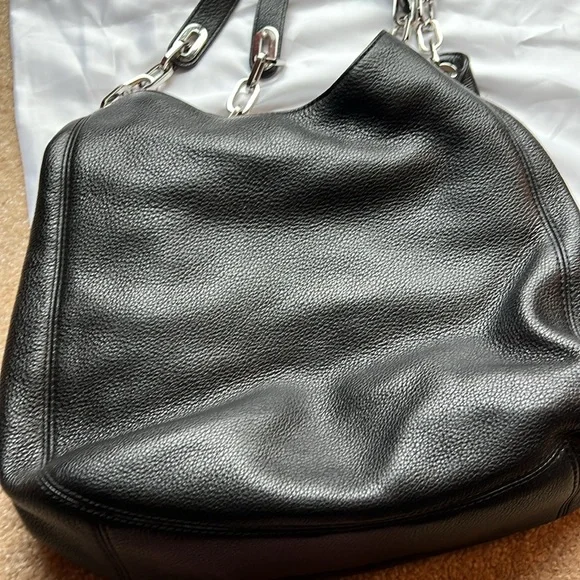 Hold for Oceanwhisperz Michael Kors Black Shoulder Bag with Silver Accents - Picture 11 of 13